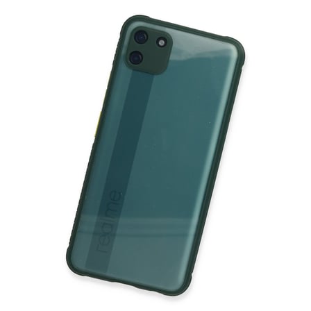 Realme C11 Kılıf Miami Şeffaf Silikon - Koyu Yeşil