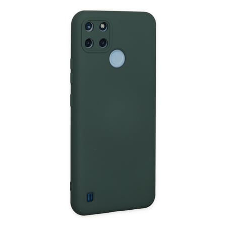 Realme C25Y Kılıf Nano içi Kadife Silikon - Koyu Yeşil