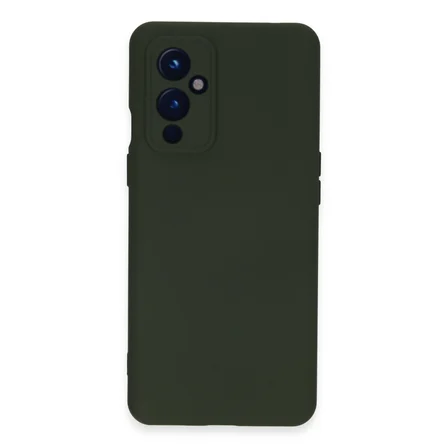 One Plus 9 Kılıf Nano içi Kadife Silikon - Koyu Yeşil