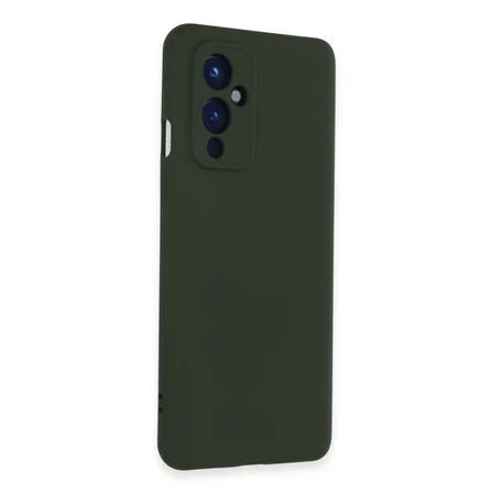 One Plus 9 Kılıf Nano içi Kadife Silikon - Koyu Yeşil