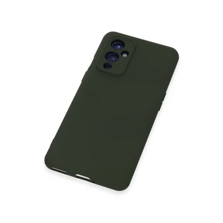 One Plus 9 Kılıf Nano içi Kadife Silikon - Koyu Yeşil
