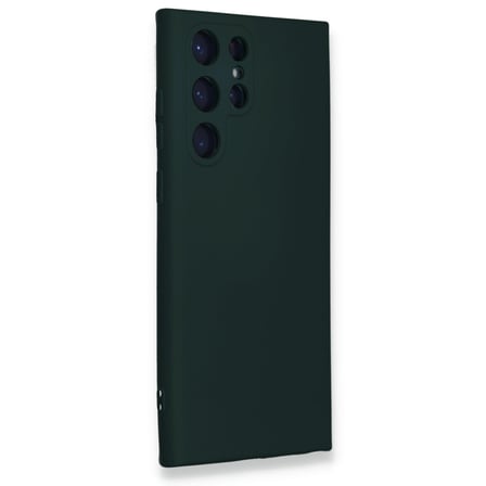 Galaxy S23 Ultra Kılıf Nano içi Kadife Silikon - Koyu Yeşil