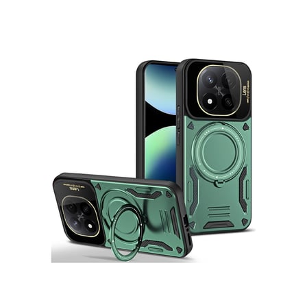 Redmi Note 14 Pro 4G Kılıf Joy Lens Standlı Kapak - Koyu Yeşil