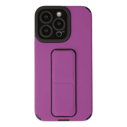 iPhone 13 Pro Max Kılıf Mega Standlı Silikon - Mor