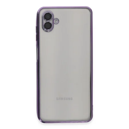 Galaxy A04 Kılıf Razer Lensli Silikon - Mor