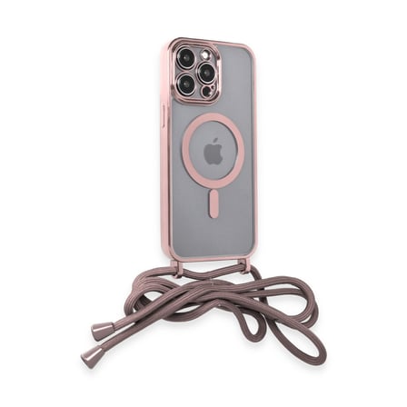 iPhone 14 Pro Kılıf Divo Lazer Askılı Magsafe Kapak - Pembe