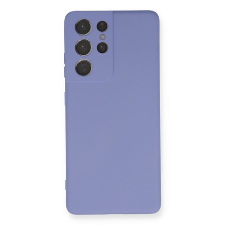 Galaxy S21 Ultra Kılıf Nano içi Kadife Silikon - Lila