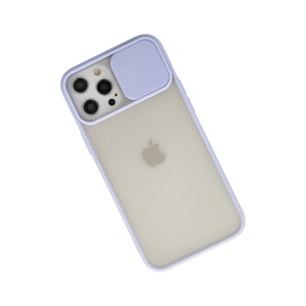 iPhone 12 Pro Max Kılıf Palm Buzlu Kamera Sürgülü Silikon - Lila