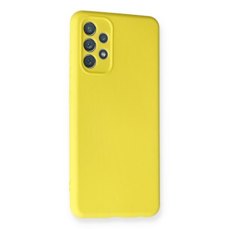 Galaxy A32 Kılıf Nano içi Kadife Silikon - Sarı