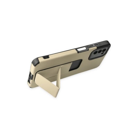 Galaxy A03S Kılıf Mega Standlı Silikon - Gold