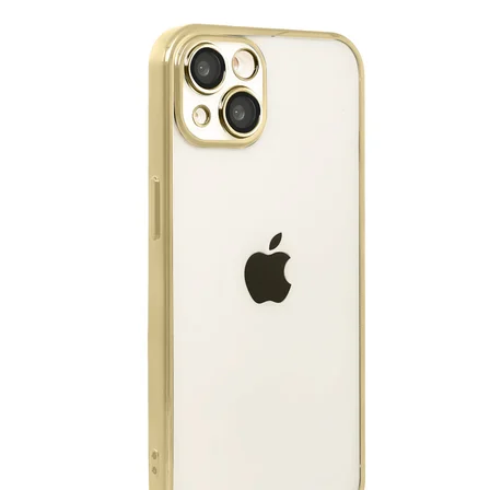 iPhone 15 Razer Lensli Silikon - Gold