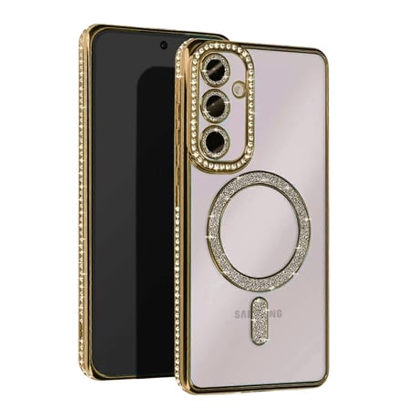 Galaxy A35 5G Joke Simli Magneticsafe Kılıf - Gold