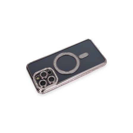 iPhone 14 Pro Kılıf Joke Simli Magneticsafe Kılıf - Gri