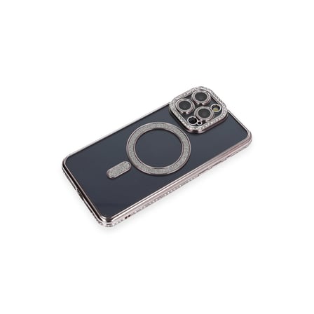 iPhone 14 Pro Kılıf Joke Simli Magneticsafe Kılıf - Gri