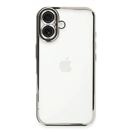 iPhone 16 Kılıf Razer Lensli Silikon - Gümüş