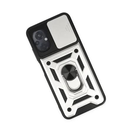 Poco M5 Kılıf Pars Lens Yüzüklü Silikon - Gümüş