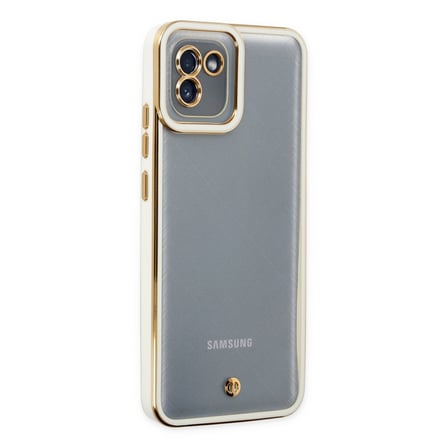 Galaxy A03 Kılıf Liva Lens Silikon - Beyaz