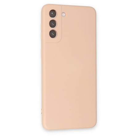 Galaxy S21 Plus Kılıf Nano içi Kadife Silikon - Pudra