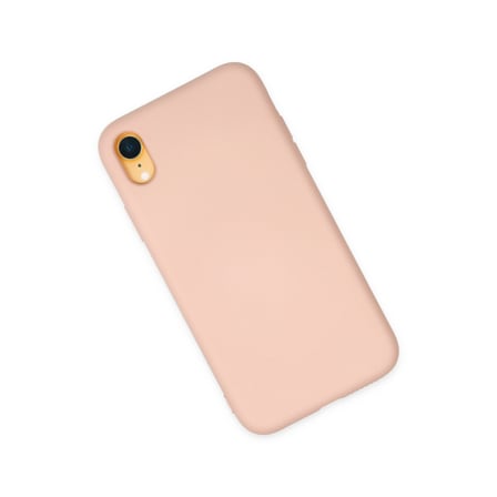 iPhone XR Kılıf Nano içi Kadife Silikon - Pudra