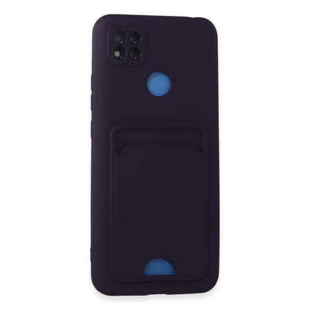 Redmi 9C Kılıf Kelvin Kartvizitli Silikon - Derin Mor