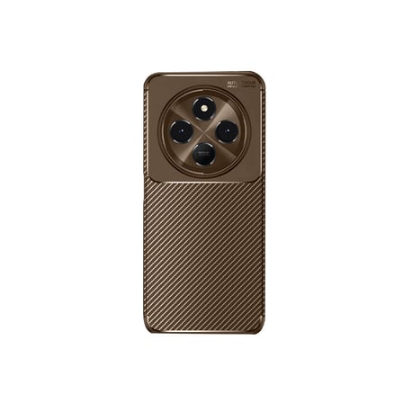 Redmi 14C Kılıf Auto Focus Karbon Kapak - Kahverengi