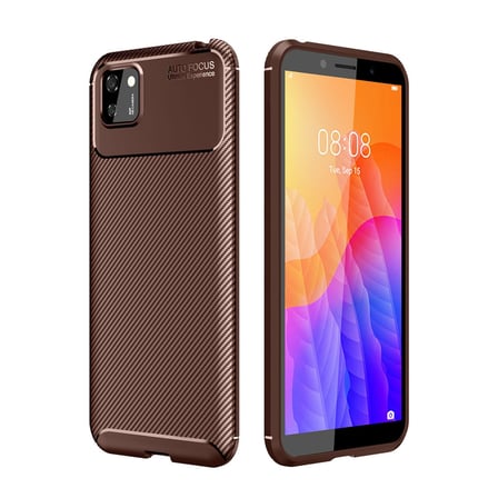 Y5P Kılıf Auto Focus Karbon Kapak - Kahverengi