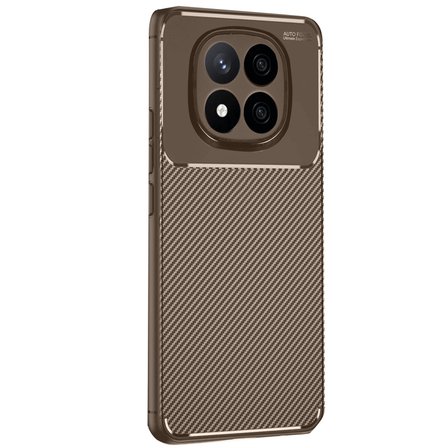 Redmi Note 14 Pro 4G Kılıf Auto Focus Karbon Kapak - Kahverengi