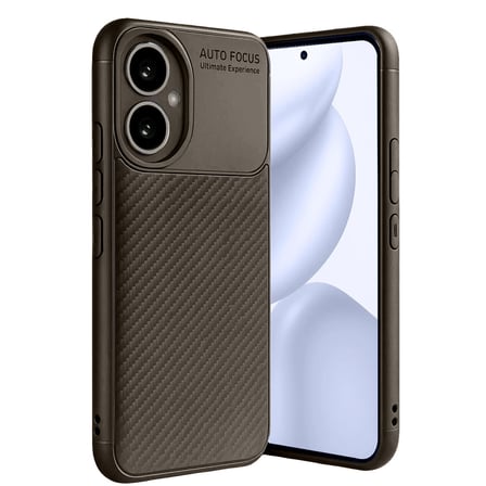 400 Kılıf Auto Focus Karbon Kapak - Kahverengi