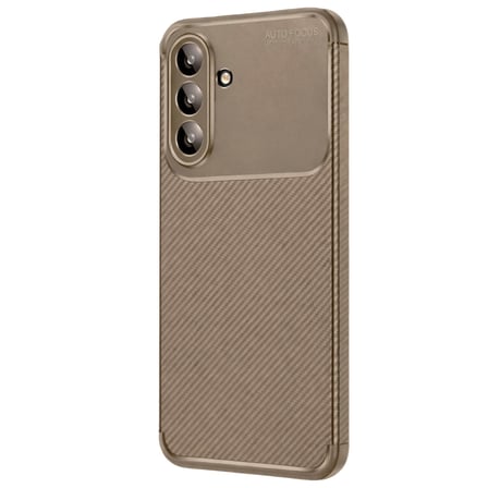 Galaxy A56 Kılıf Auto Focus Karbon Kapak - Kahverengi