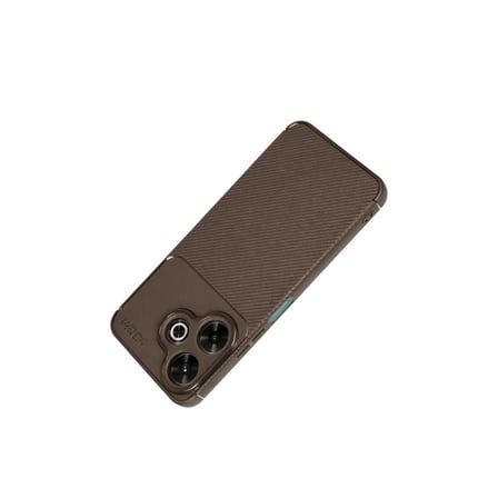 Redmi 13 4G Kılıf Auto Focus Karbon Kapak - Kahverengi