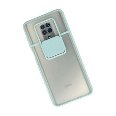 Redmi Note 9 Pro Kılıf Palm Buzlu Kamera Sürgülü Silikon - Turkuaz