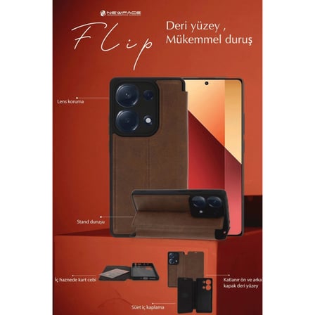 Galaxy A35 5G Kılıf Flip Cover - Taba