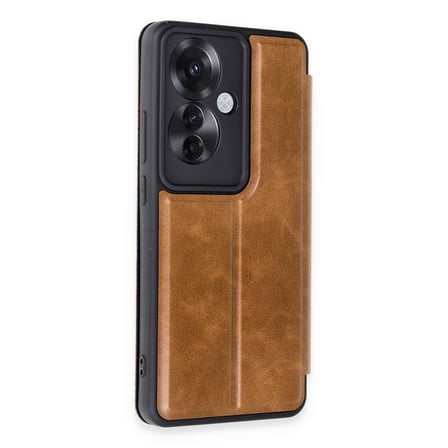 Reno 11F Kılıf Flip Cover - Taba