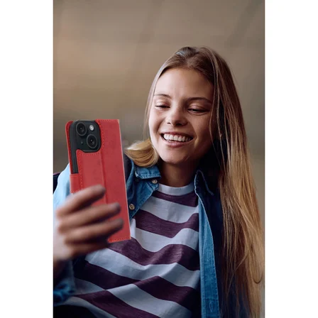 iPhone 15 Trend S Plus Kapaklı Kılıf - Taba