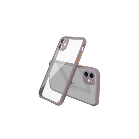 iPhone 12 Mini Kılıf Miami Şeffaf Silikon - Açık Mor