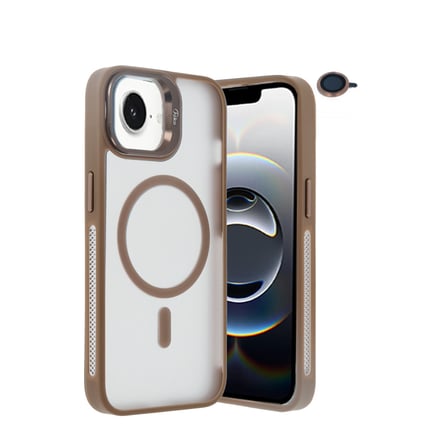 iPhone 16E Flet Lens Magsafe Kapak - Gold