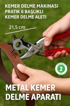 BUĞZ 6 Farklı Uçlu Kemer Delme Pensesi Deri Kemer ve Kumaş İçin Ayarlanabilir Delik Açıcı El Aleti