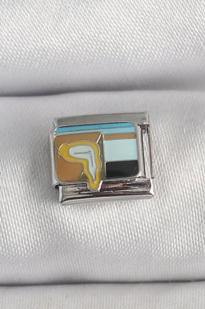BUĞZ 316L Çelik Gümüş Renk Renkli Portre Model Nomination Charm