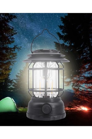 BUĞZ USB Şarjlı LED Kamp Lambası - Bluetooth Müzik Çalar, El Feneri ve Cep Telefonu Şarj Cihazı