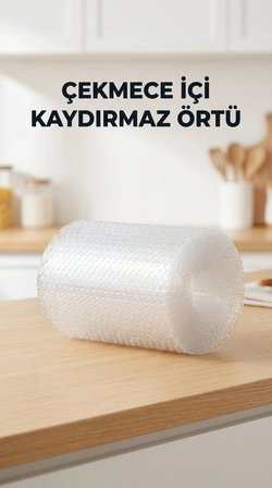 BUĞZ Mutfak Şeffaf Kaydırmaz PVC Raf Örtüsü 45x300 cm Dolap İçi Koruyucu