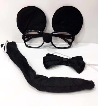 BUĞZ Mickey Mouse Gözlüğü Papyonu Kuyruğu Seti