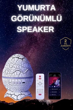 BUĞZ Yumurta Şeklinde Su Dalgalı Bluetooth Speaker Lamba Renkli Şarjlı