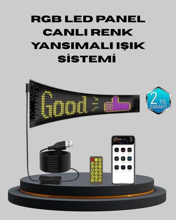 BUĞZ 5V USB Akıllı Piksel LED Panel – Mobil Uygulama Kontrollü, Renkli Işık Efektli