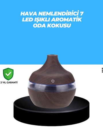 BUĞZ 7 Renk Dinlendirici LED Işıklı Aroma Buhar Makinesi