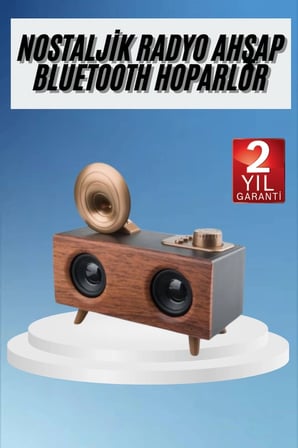 BUĞZ Gramafon Radyo Bluetooth Hoparlör Nostaljik Radyo FM Radyo