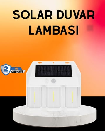 BUĞZ Güneş Enerjili 3 Modlu Duvar Apliği – Bahçe ve Garaj Aydınlatması