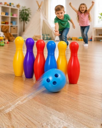 BUĞZ Çocuk Bowling Seti Renkli Top ve 6 Kuka İçeren Eğitici Oyun