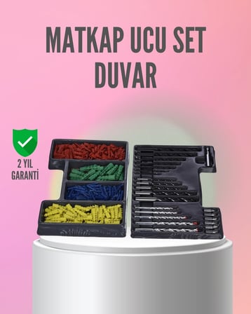 BUĞZ Kapsamlı Matkap Ucu Seti Organizer Kutulu Ahşap Metal Beton Delme