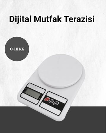 BUĞZ Hassas Ölçüm İçin Dijital Mutfak Tartısı – 10 Kg Kapasiteli