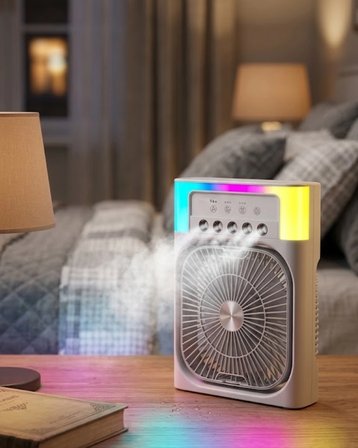 BUĞZ Mini Klima Fan Su Hazneli USB Şarjlı Sessiz Masaüstü Soğutucu
